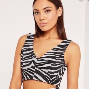 𝅺NWT- Missguided- Zebra Jacquard Bralet